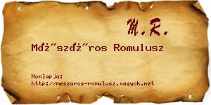 Mészáros Romulusz névjegykártya